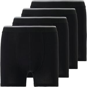 New XL 4 Pack of Men's Ultra Soft Cotton Boxer Briefs Underwear in Black